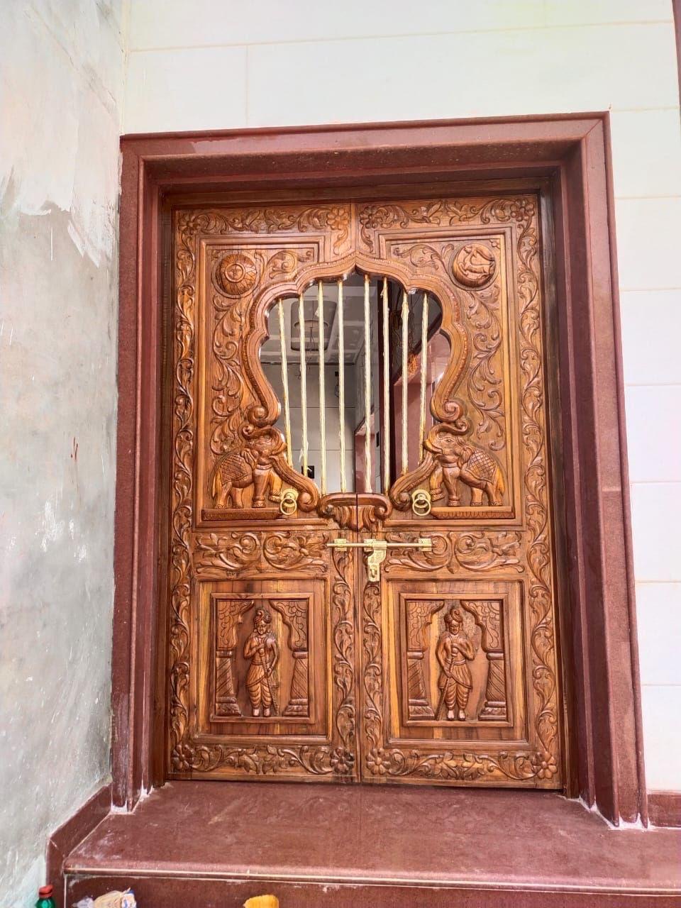Royal Hand-Carved Temple Door