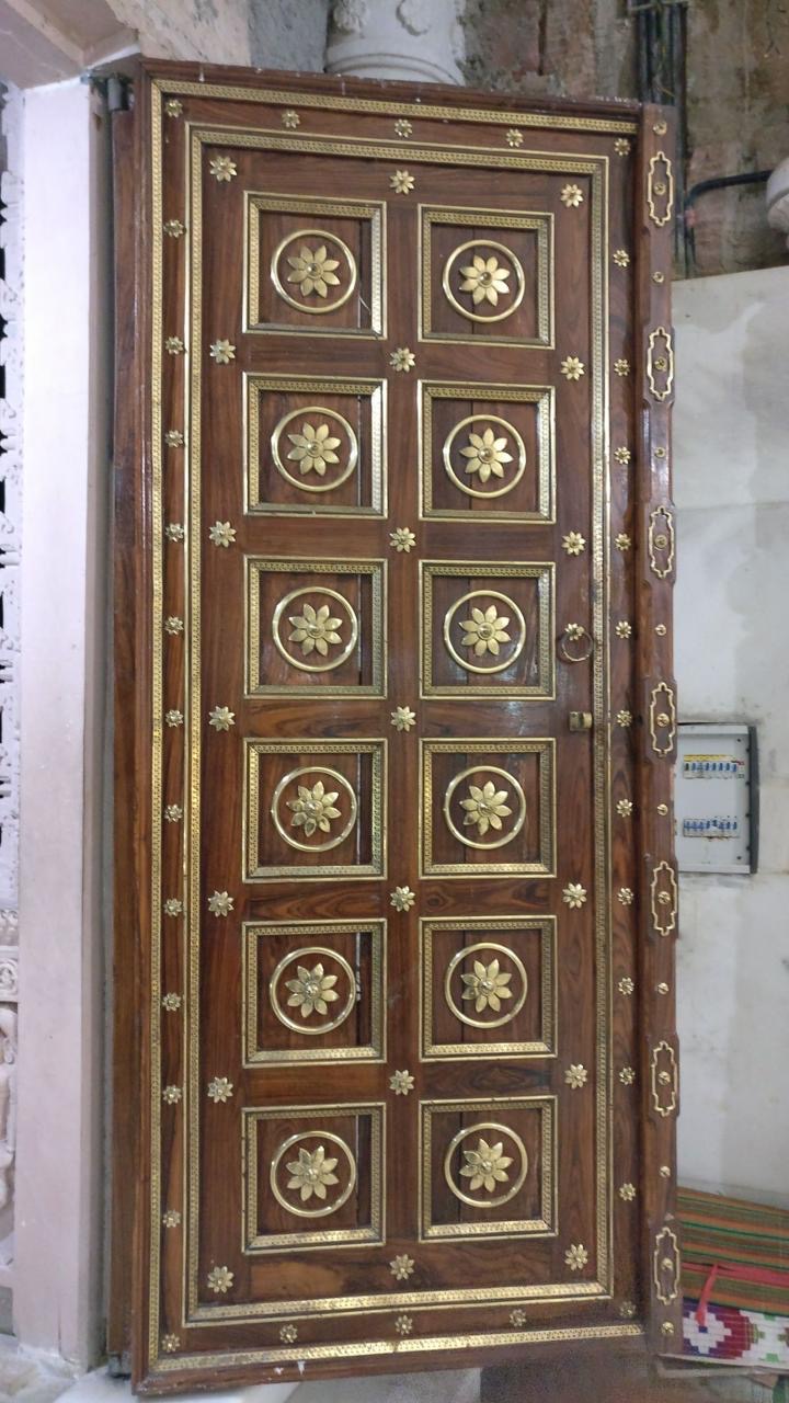 Royal Brass Inlay Wooden Door