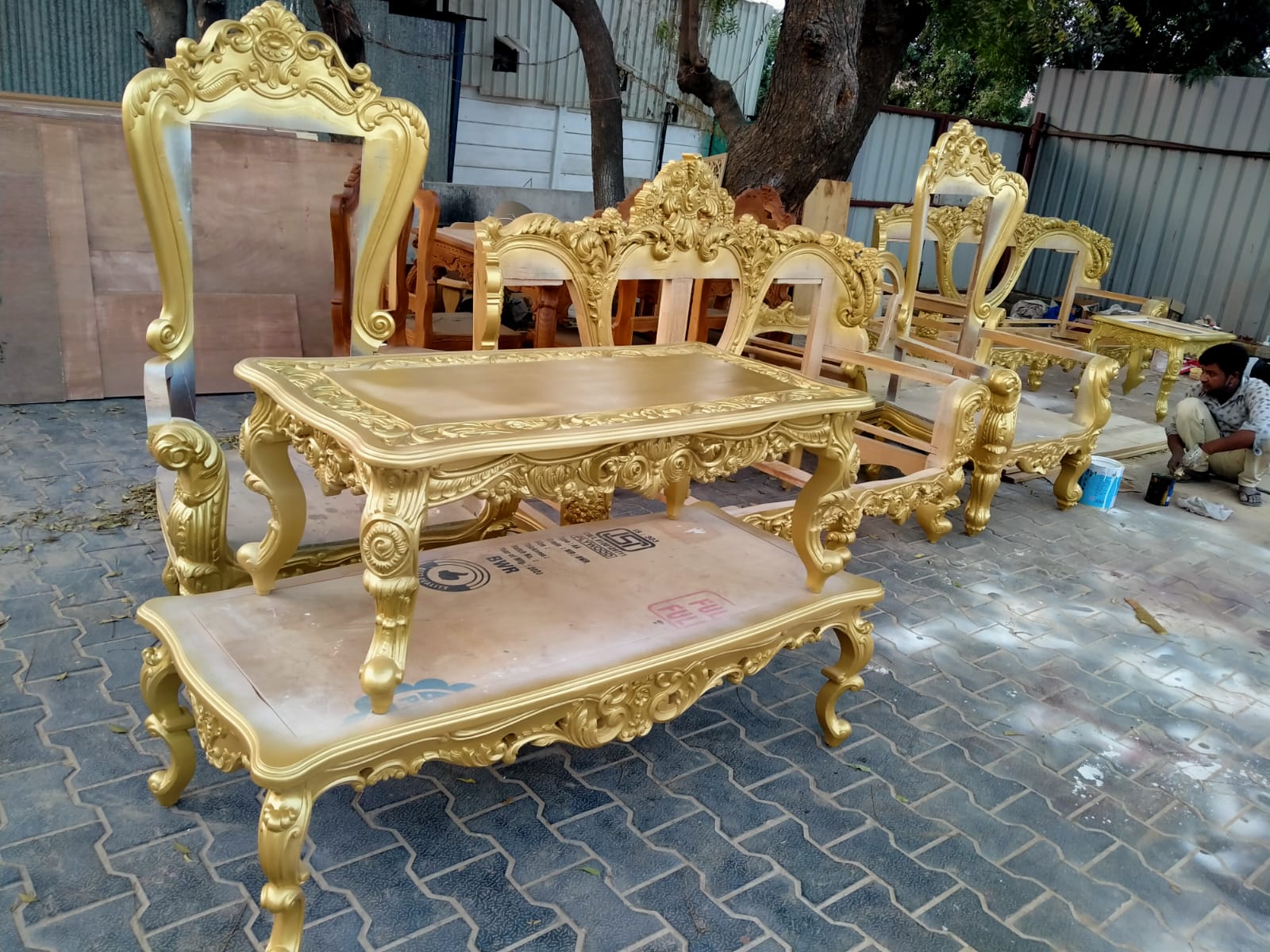 Gold Baroque Table Set