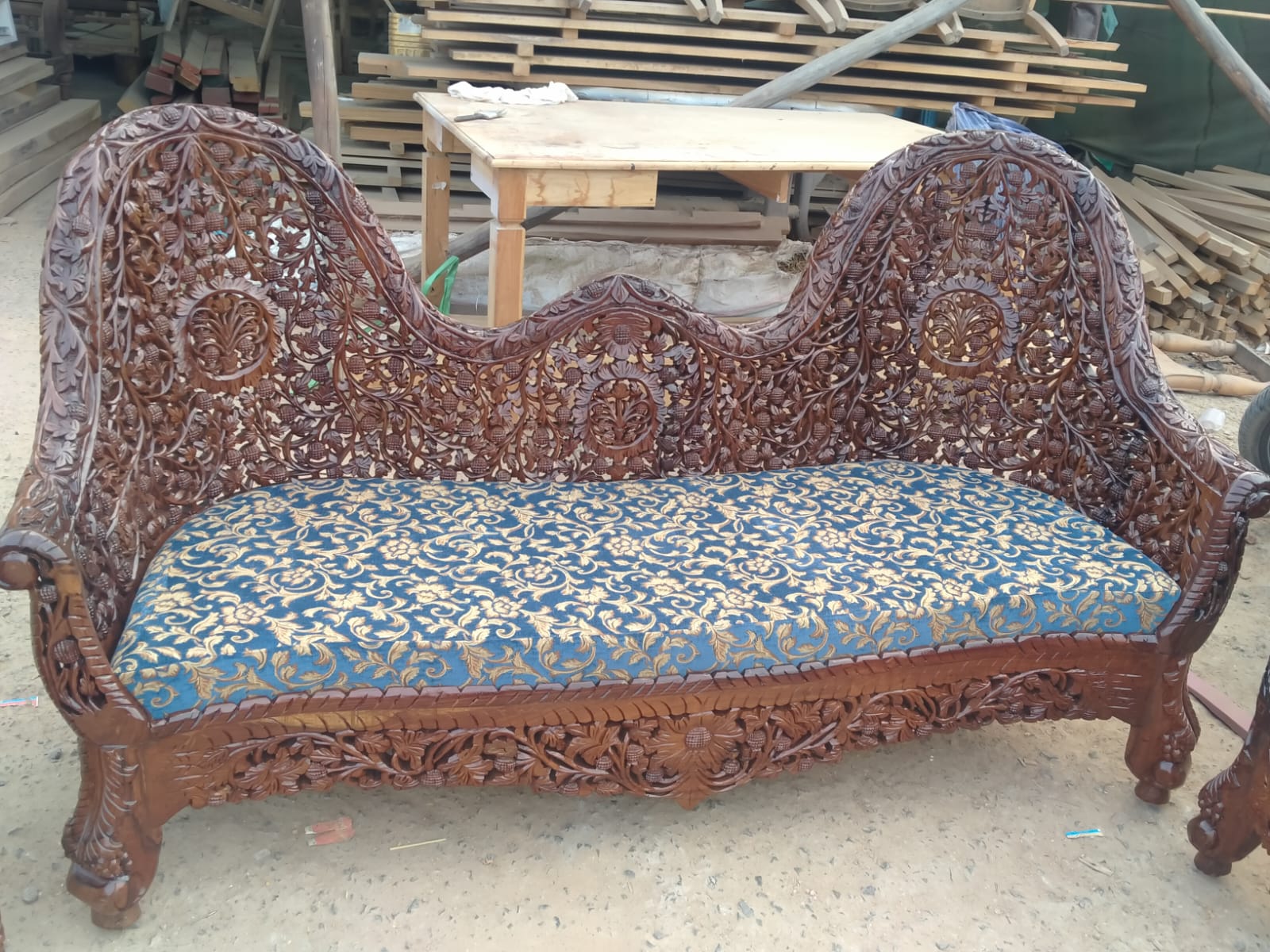 Hand-carved sofa